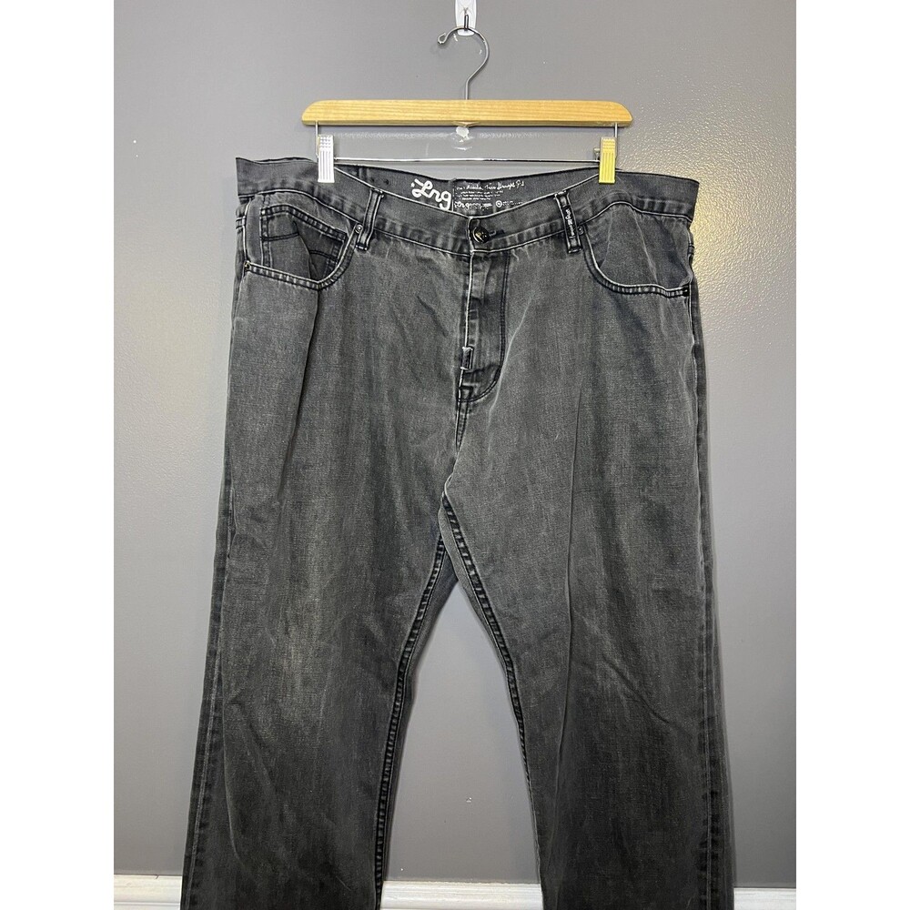 LRG Jeans Mens 42x32 Gray True Straight Fit Straight Leg Denim Charcoal Wash